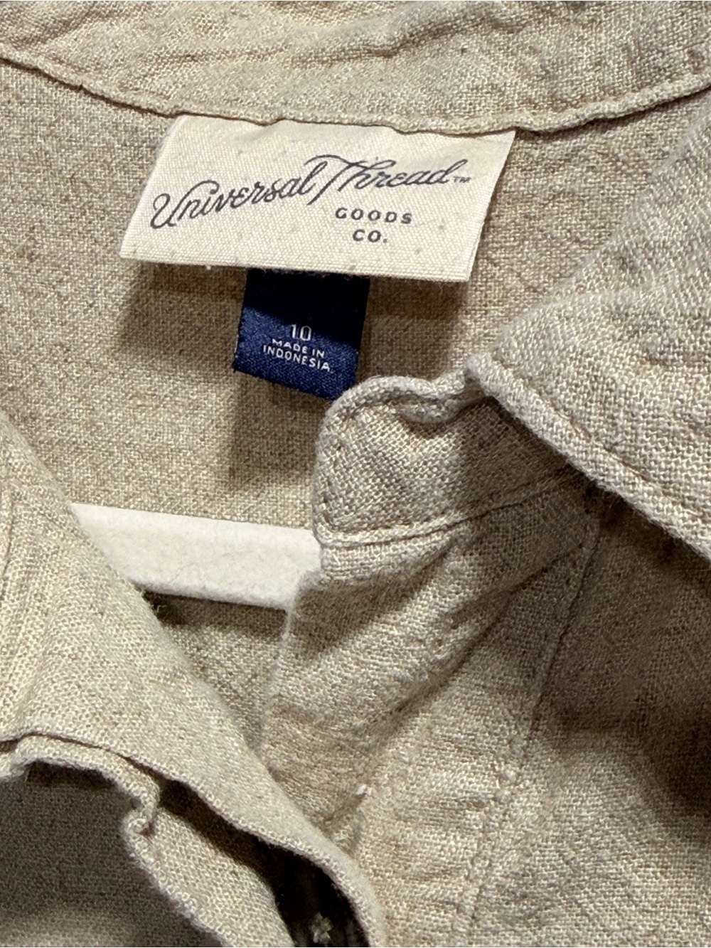 Universal Thread Linen Blend Utility Jumpsuit Size 10 Drawstring Waist Button - Picture 12 of 13